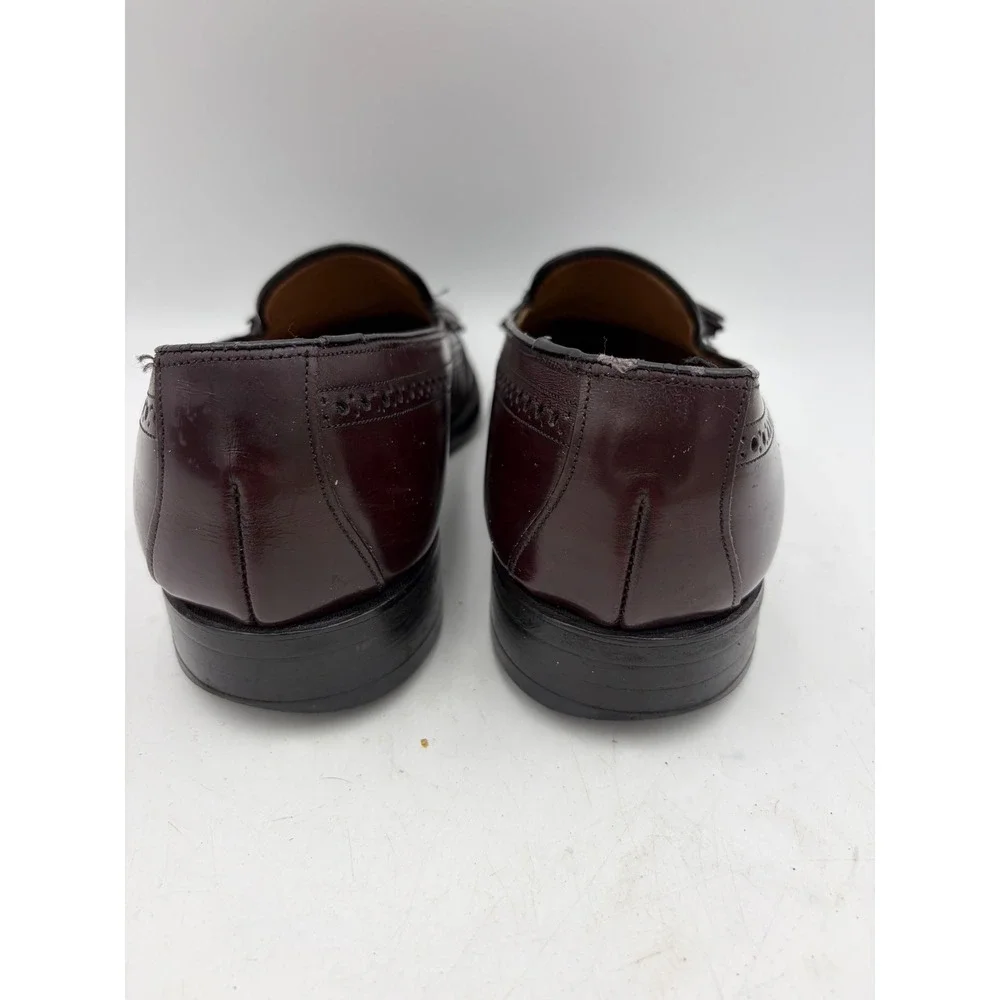 Vintage Johnston & Murphy Burgundy Leather Tassel Kiltie Wingtip Dress Shoes 7.5